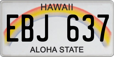 HI license plate EBJ637
