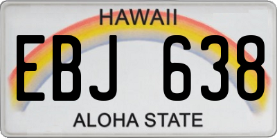 HI license plate EBJ638