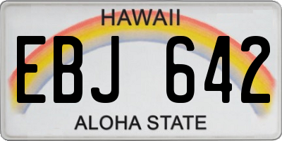 HI license plate EBJ642