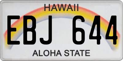 HI license plate EBJ644