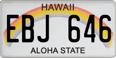 HI license plate EBJ646