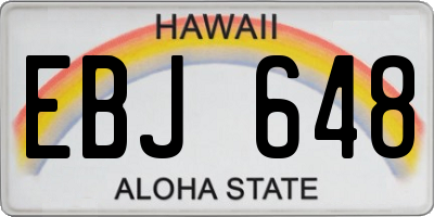 HI license plate EBJ648