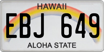 HI license plate EBJ649