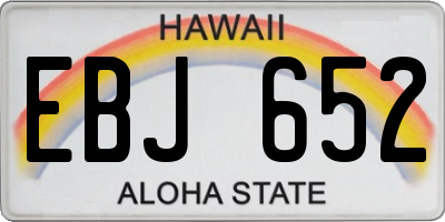 HI license plate EBJ652