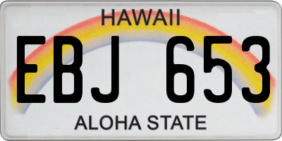 HI license plate EBJ653
