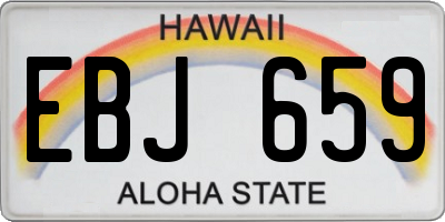 HI license plate EBJ659