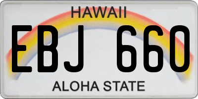 HI license plate EBJ660