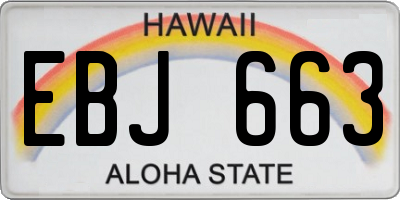 HI license plate EBJ663