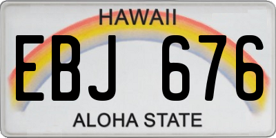 HI license plate EBJ676