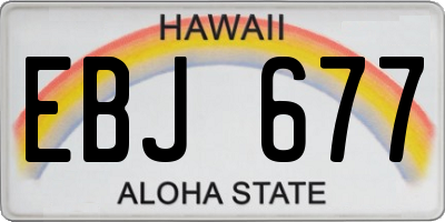 HI license plate EBJ677