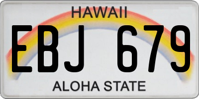 HI license plate EBJ679