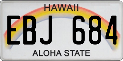HI license plate EBJ684