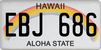 HI license plate EBJ686