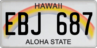 HI license plate EBJ687