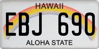 HI license plate EBJ690