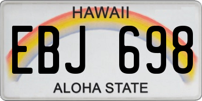 HI license plate EBJ698