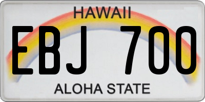 HI license plate EBJ700