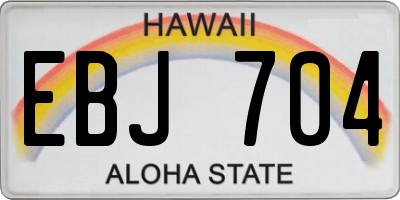 HI license plate EBJ704