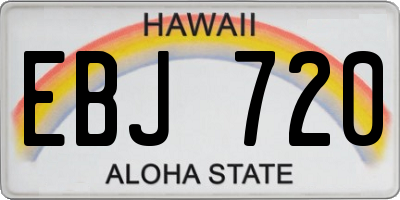 HI license plate EBJ720