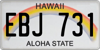 HI license plate EBJ731