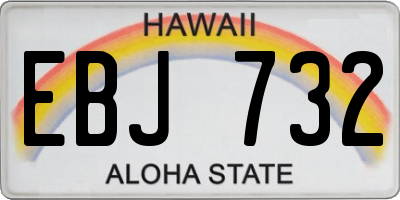 HI license plate EBJ732