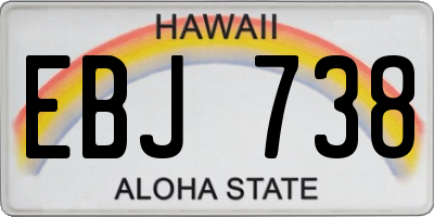 HI license plate EBJ738