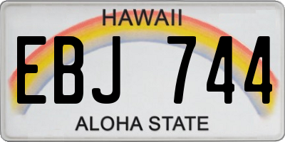 HI license plate EBJ744
