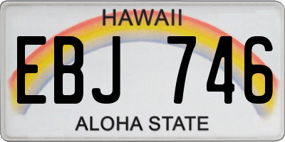 HI license plate EBJ746
