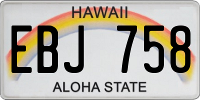 HI license plate EBJ758
