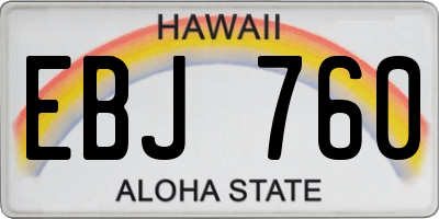 HI license plate EBJ760