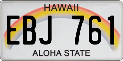 HI license plate EBJ761