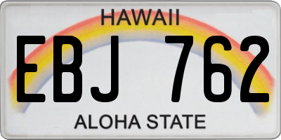 HI license plate EBJ762