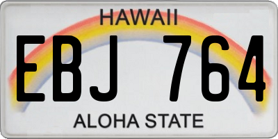 HI license plate EBJ764