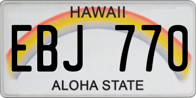 HI license plate EBJ770