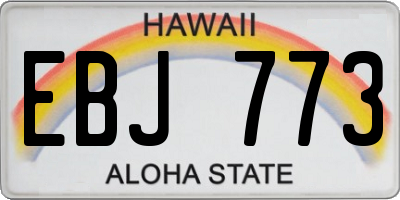 HI license plate EBJ773