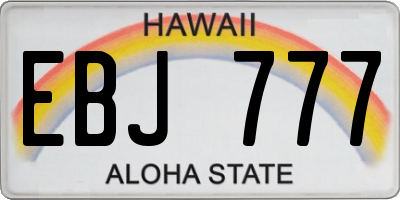 HI license plate EBJ777