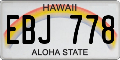HI license plate EBJ778