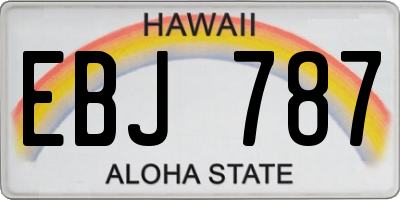 HI license plate EBJ787