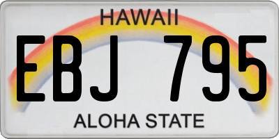 HI license plate EBJ795
