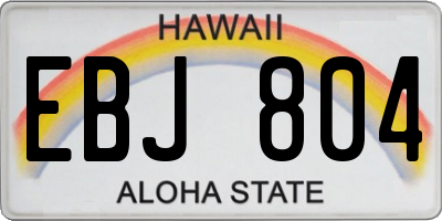 HI license plate EBJ804
