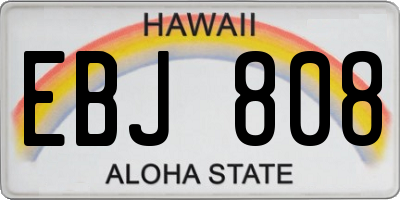 HI license plate EBJ808