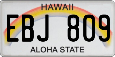 HI license plate EBJ809