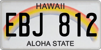 HI license plate EBJ812
