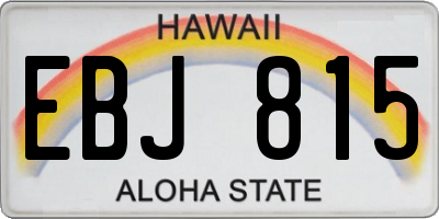 HI license plate EBJ815