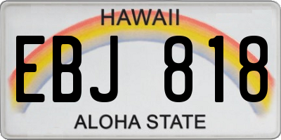 HI license plate EBJ818