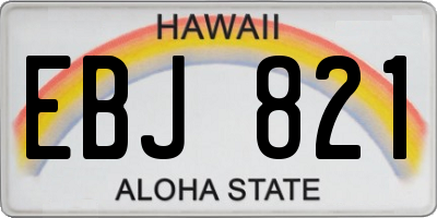 HI license plate EBJ821