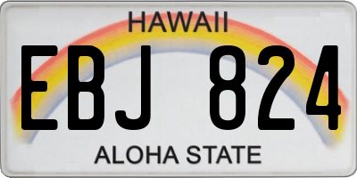 HI license plate EBJ824