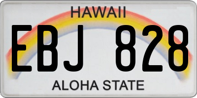 HI license plate EBJ828