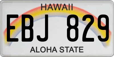 HI license plate EBJ829