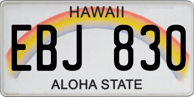 HI license plate EBJ830